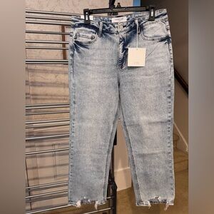 Vervet Faded Blue Acid Wash Ankle Jeans